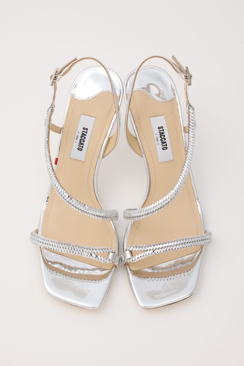 ジャスミングリタリングヒールサンダル SLV 24.0cm