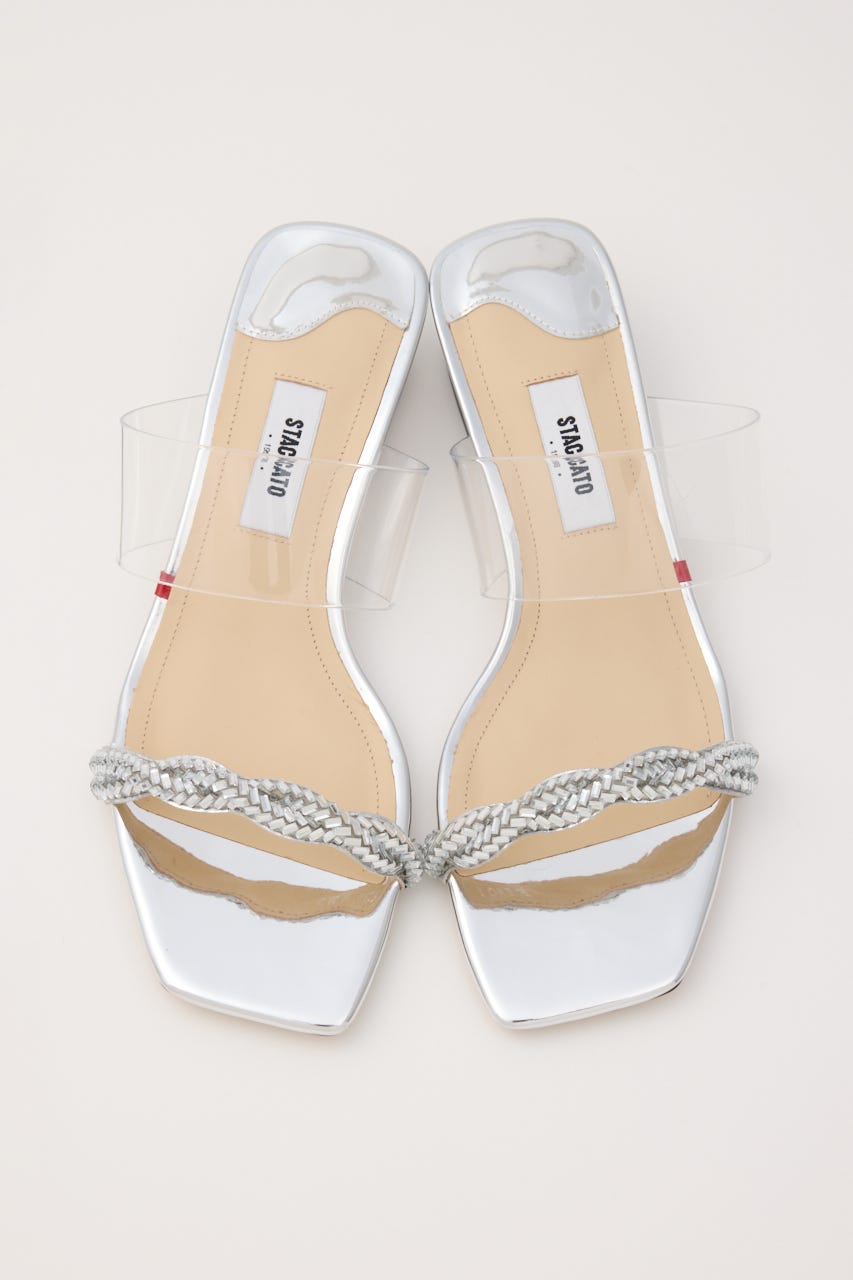 ジャスミンクリアヒールサンダル SLV 23.5cm