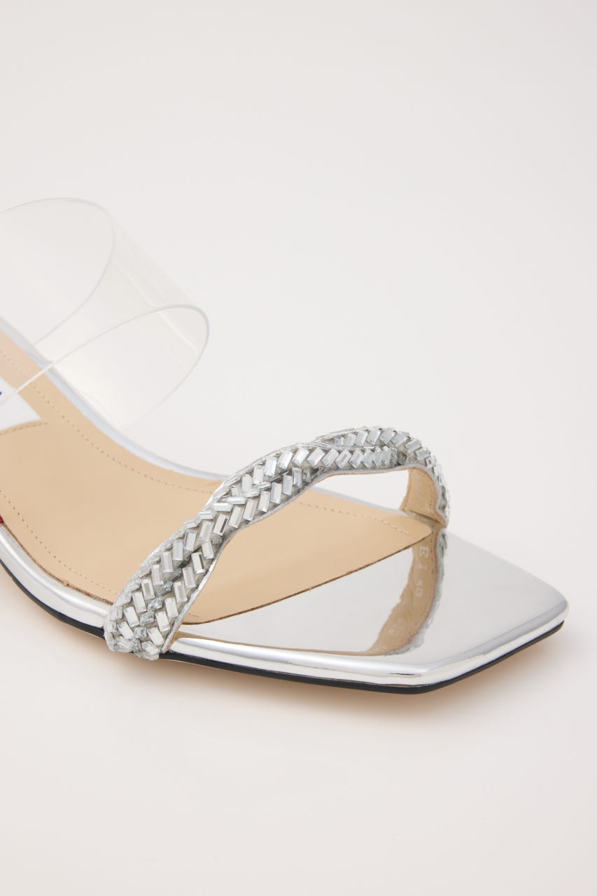 ジャスミンクリアヒールサンダル SLV 23.5cm