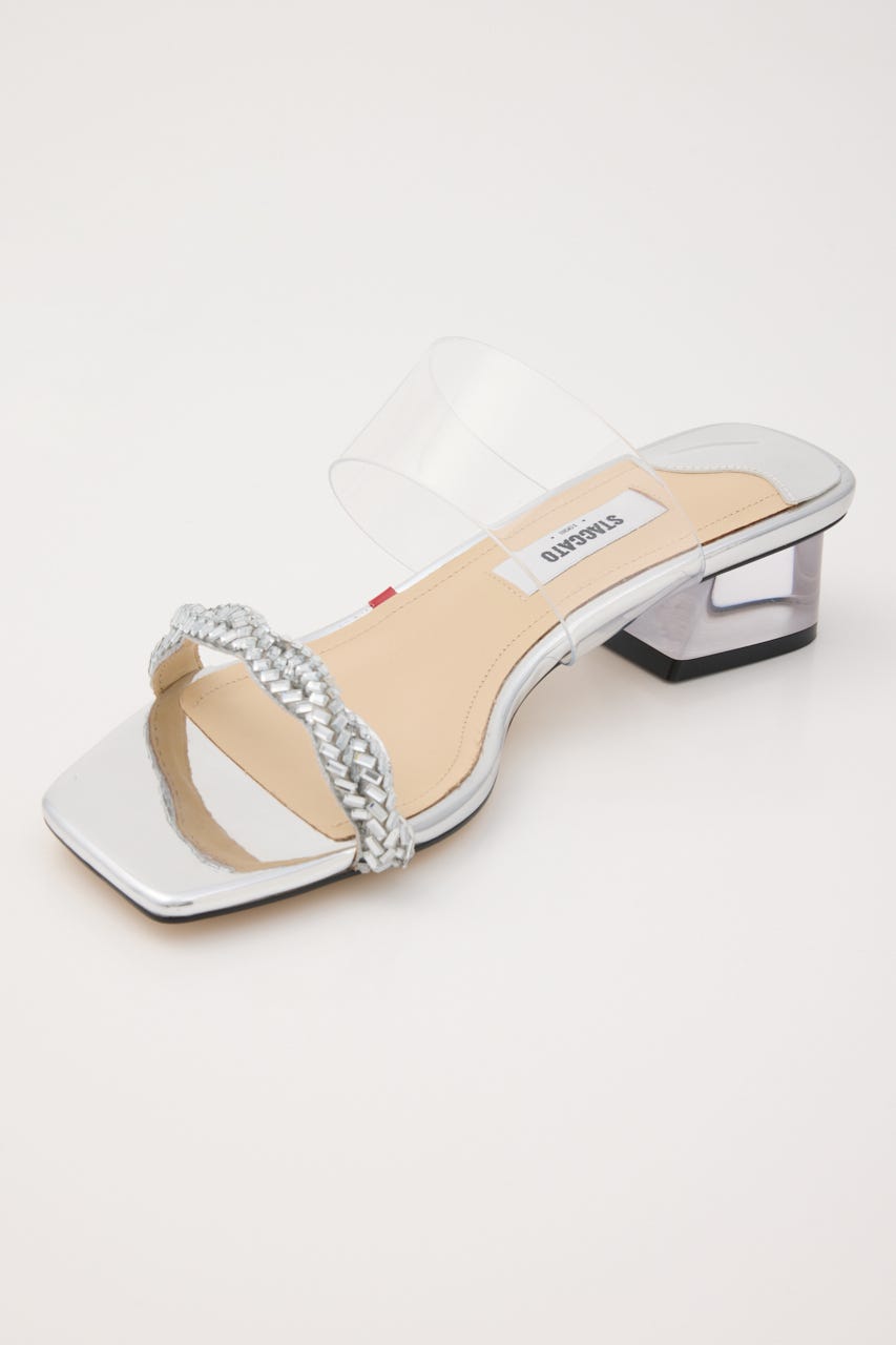 ジャスミンクリアヒールサンダル SLV 23.5cm