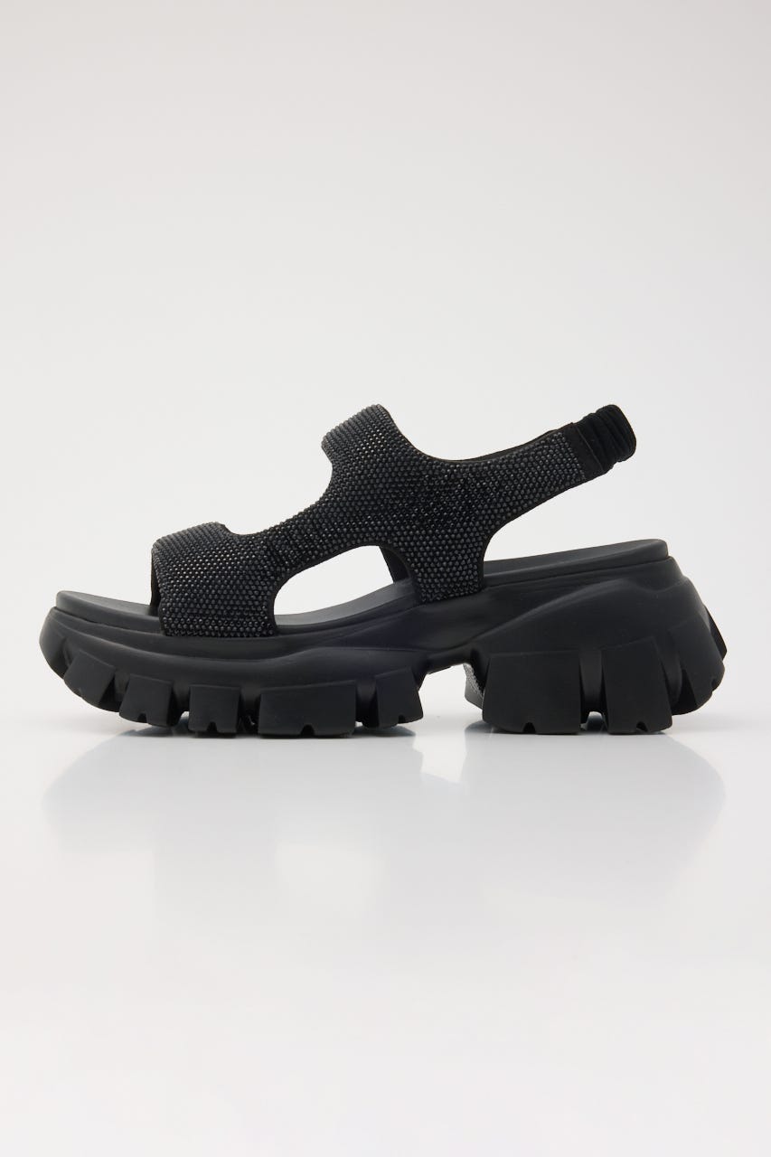 コスモスラギッドソールサンダル BLK 24.5cm