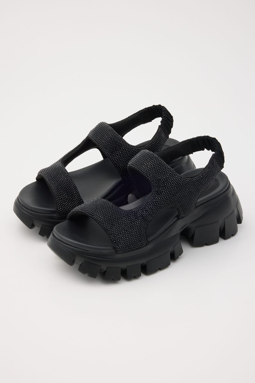 コスモスラギッドソールサンダル BLK 24.5cm