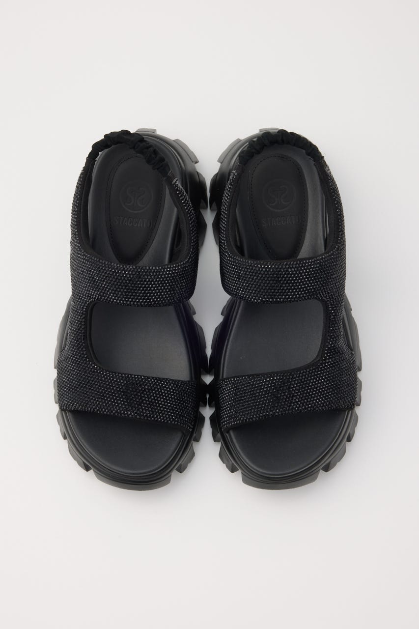 コスモスラギッドソールサンダル BLK 24.5cm