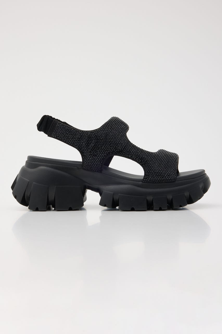 コスモスラギッドソールサンダル BLK 24.5cm