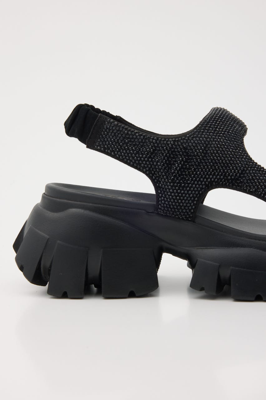 コスモスラギッドソールサンダル BLK 24.5cm