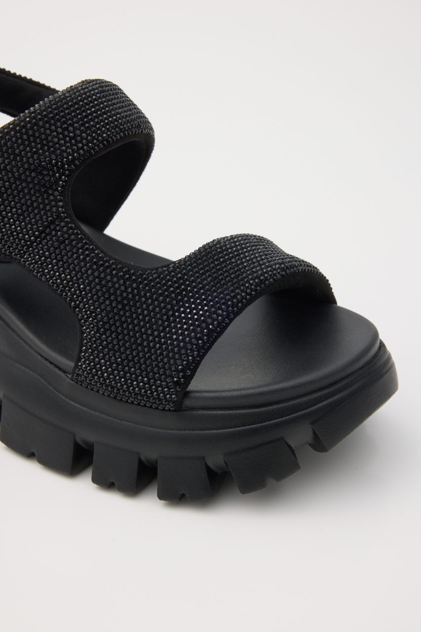 コスモスラギッドソールサンダル BLK 24.5cm