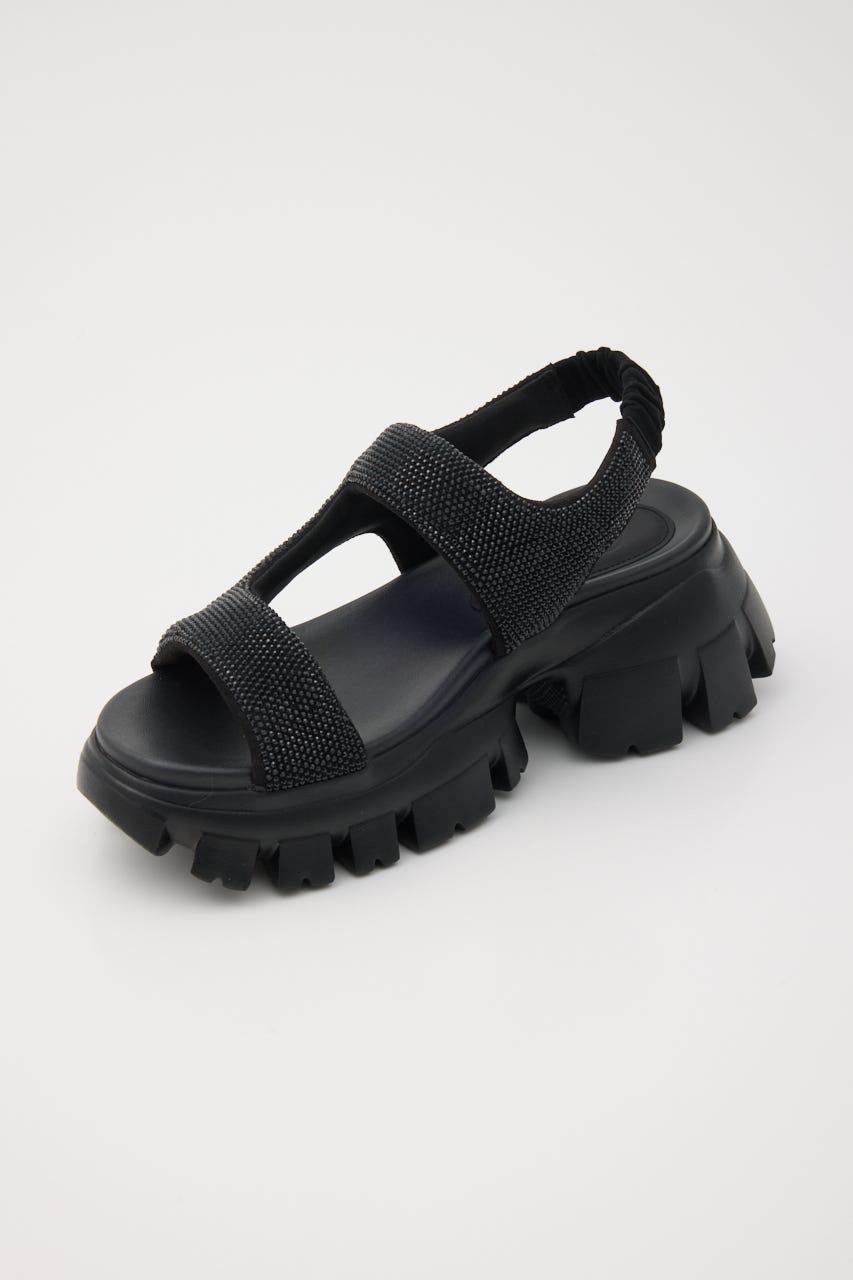 コスモスラギッドソールサンダル BLK 24.5cm