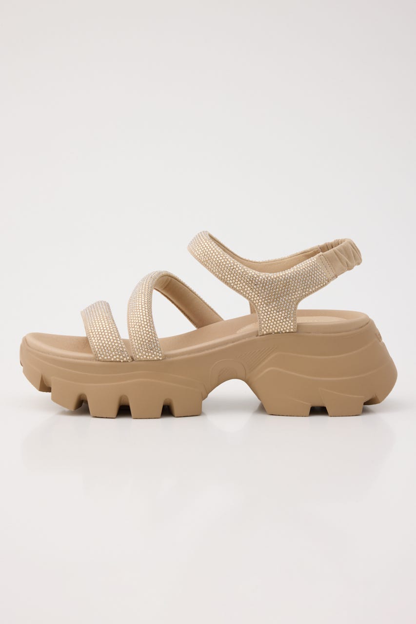 コスモスリングラギッドソールサンダル GLD 22.5cm