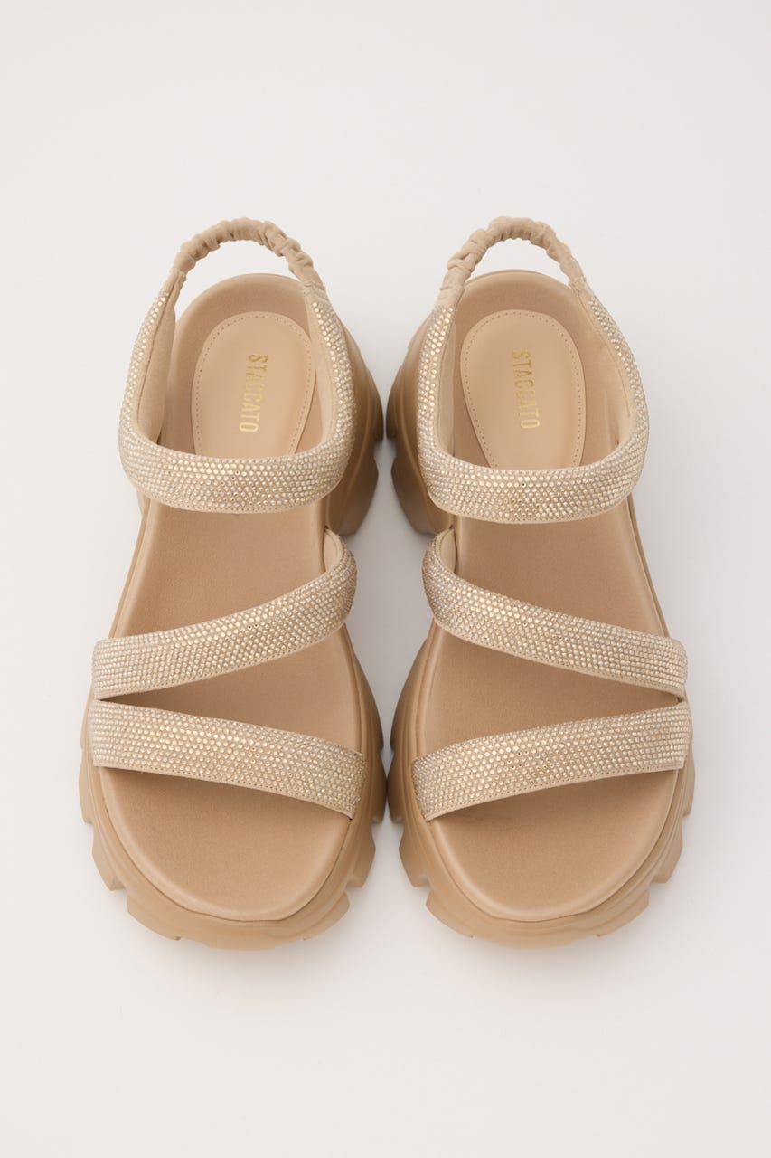 コスモスリングラギッドソールサンダル GLD 22.5cm