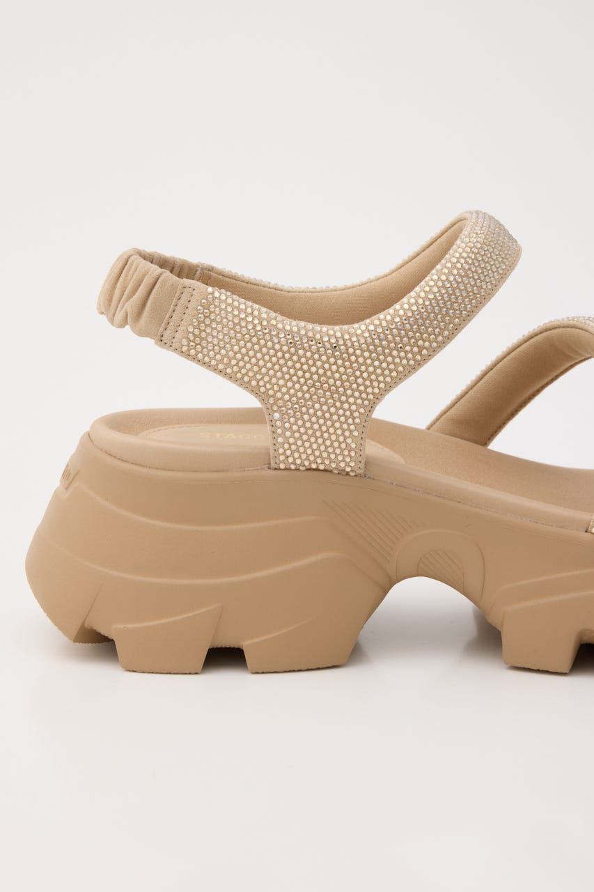 コスモスリングラギッドソールサンダル GLD 22.5cm