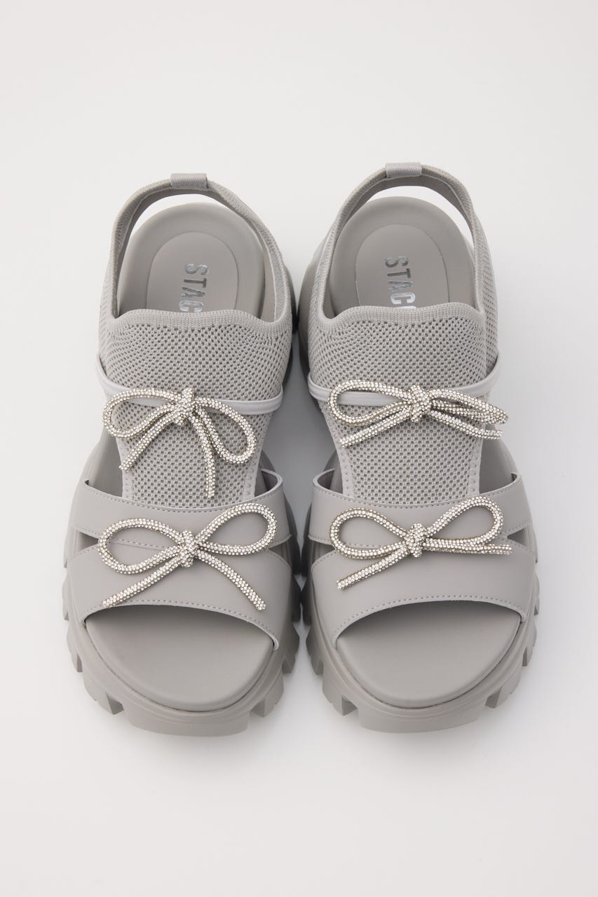 ホーミードルチェリボンサンダル GRY 24.0cm