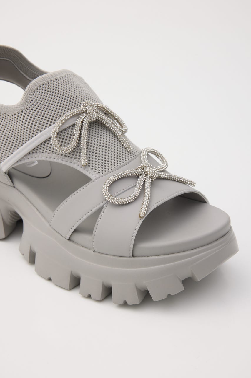 ホーミードルチェリボンサンダル GRY 24.0cm