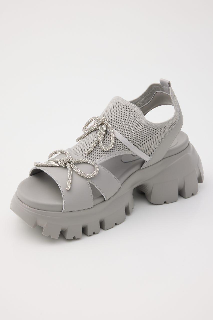 ホーミードルチェリボンサンダル GRY 24.0cm