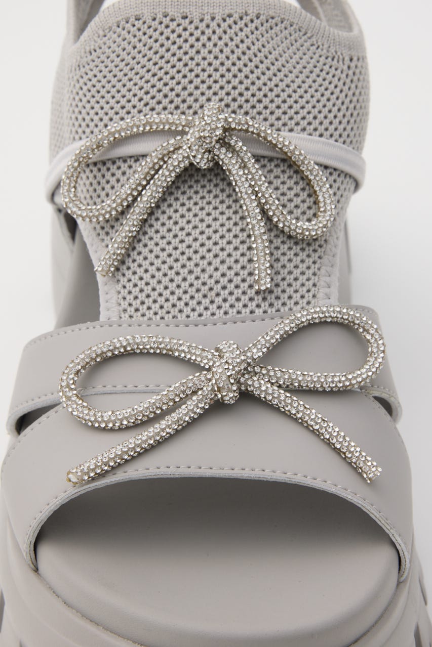 ホーミードルチェリボンサンダル GRY 24.0cm