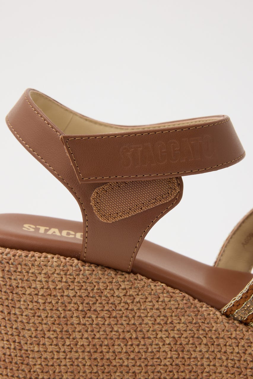 ナトゥーウェッジソールライトサンダル 柄BRN 23.0cm