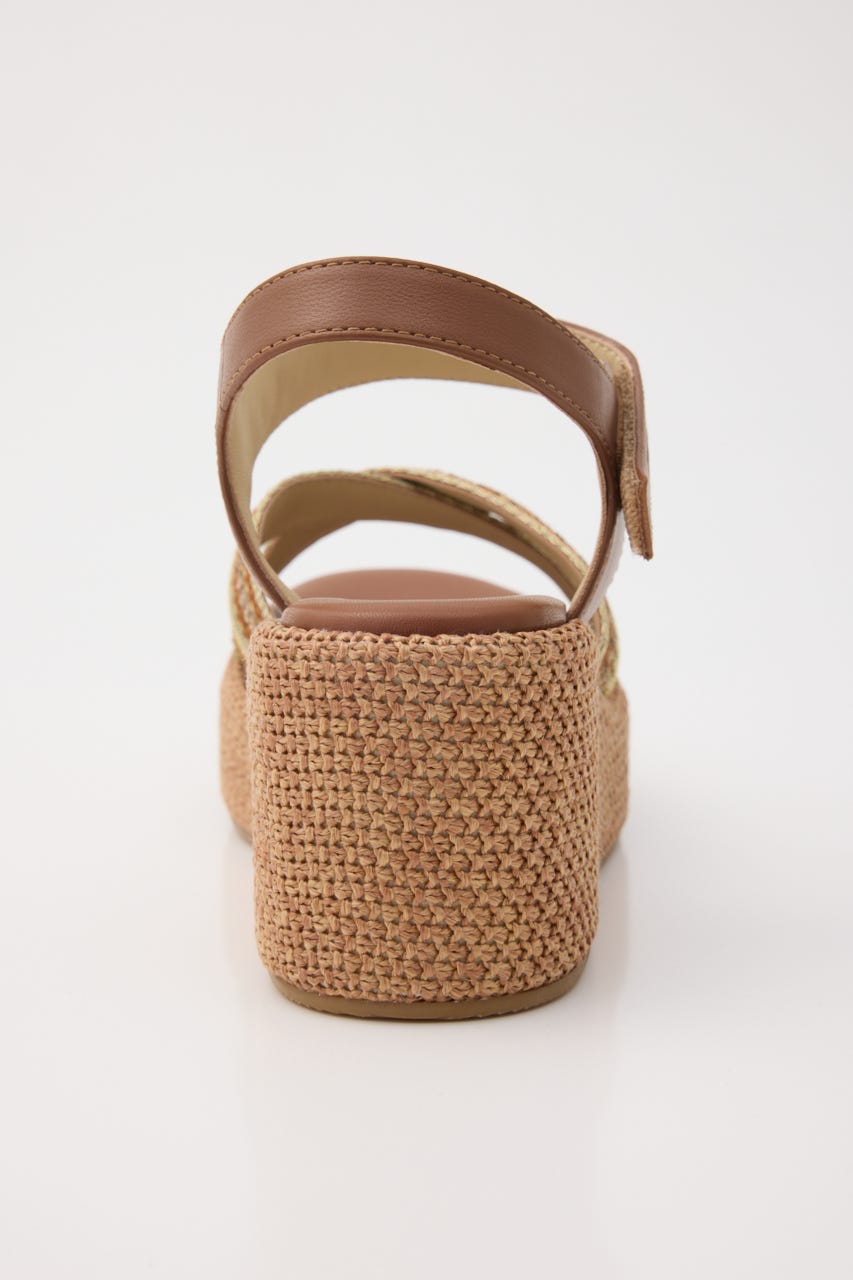 ナトゥーウェッジソールライトサンダル 柄BRN 23.0cm