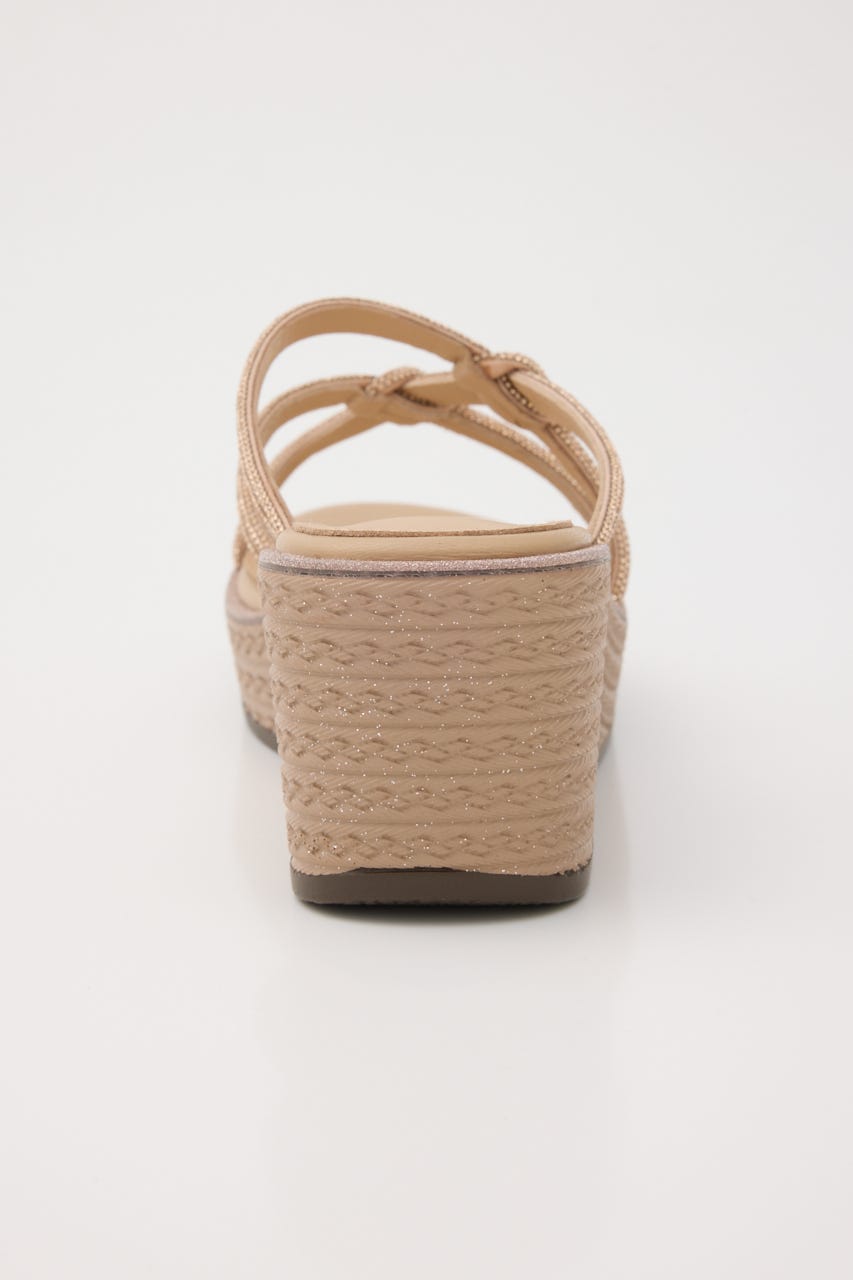 プルスコードウェッジヒールミュールサンダル P.GLD 24.0cm