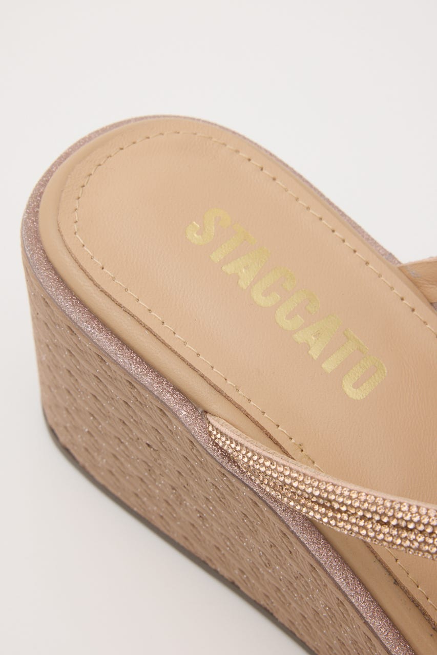 プルスコードウェッジヒールミュールサンダル P.GLD 24.0cm