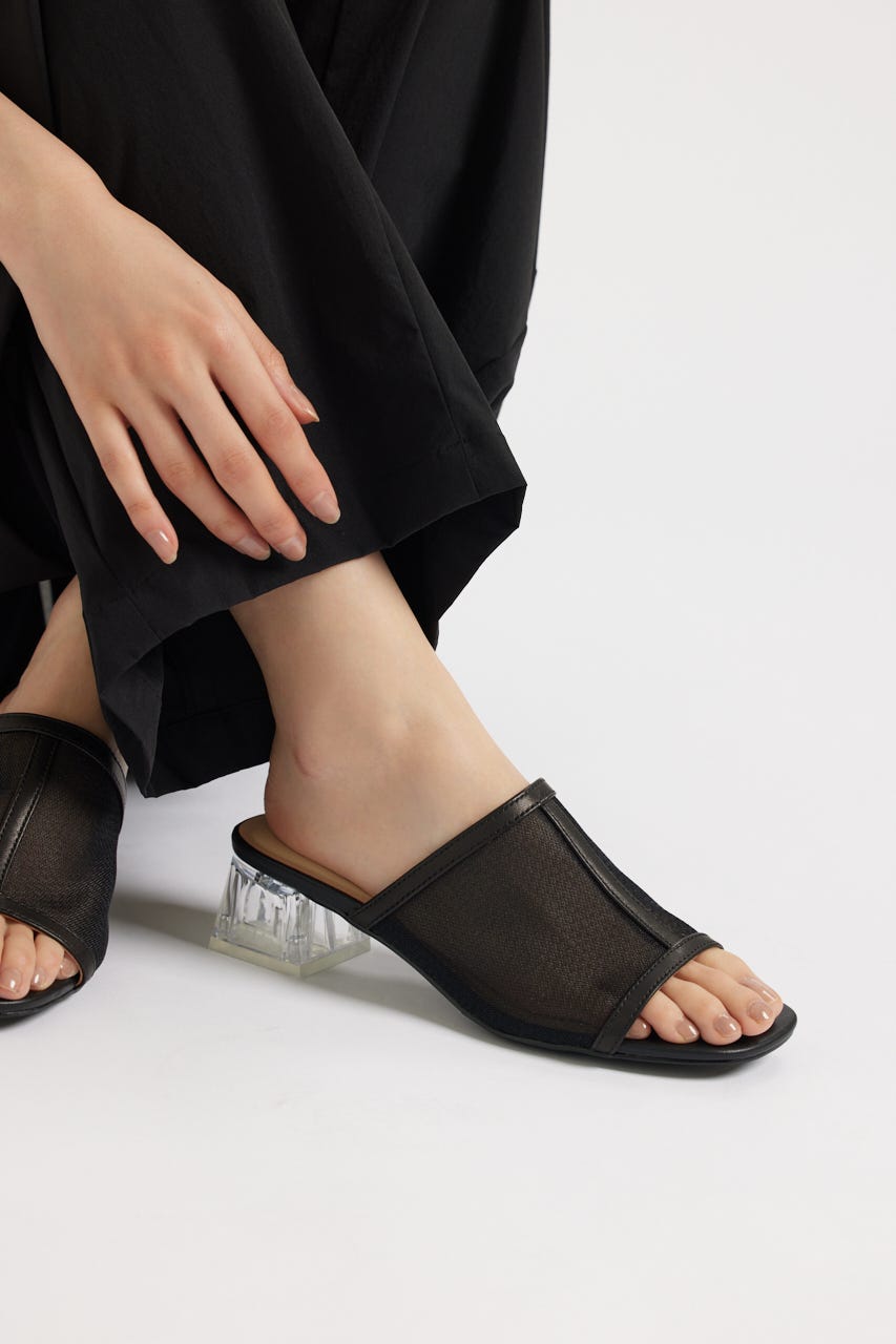 カバーアップシースルーサンダル BLK 23.5cm