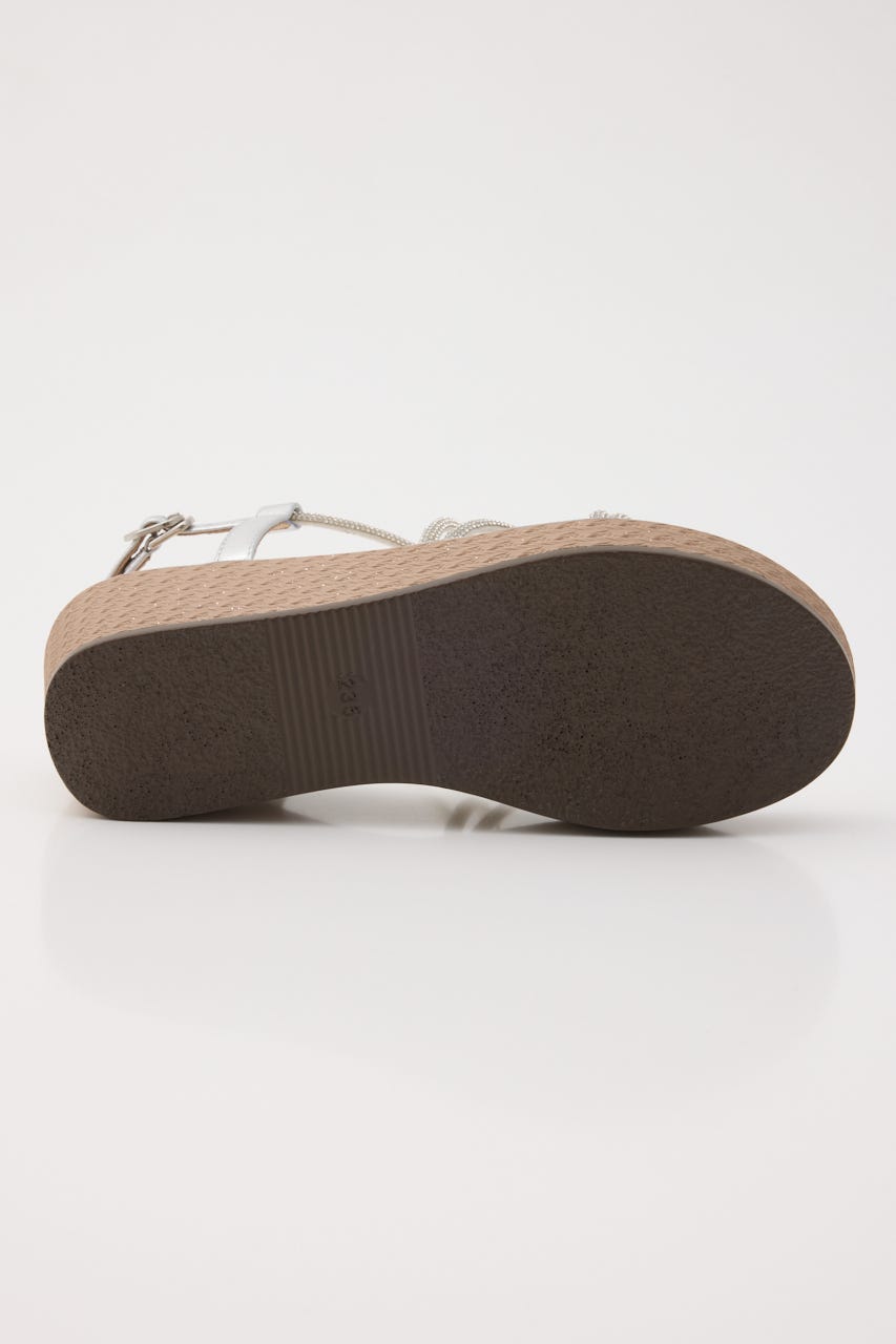 プルスコードクロスウェッジヒールサンダル SLV 22.5cm