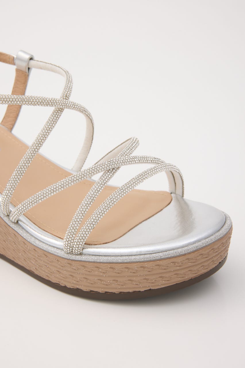 プルスコードクロスウェッジヒールサンダル SLV 22.5cm