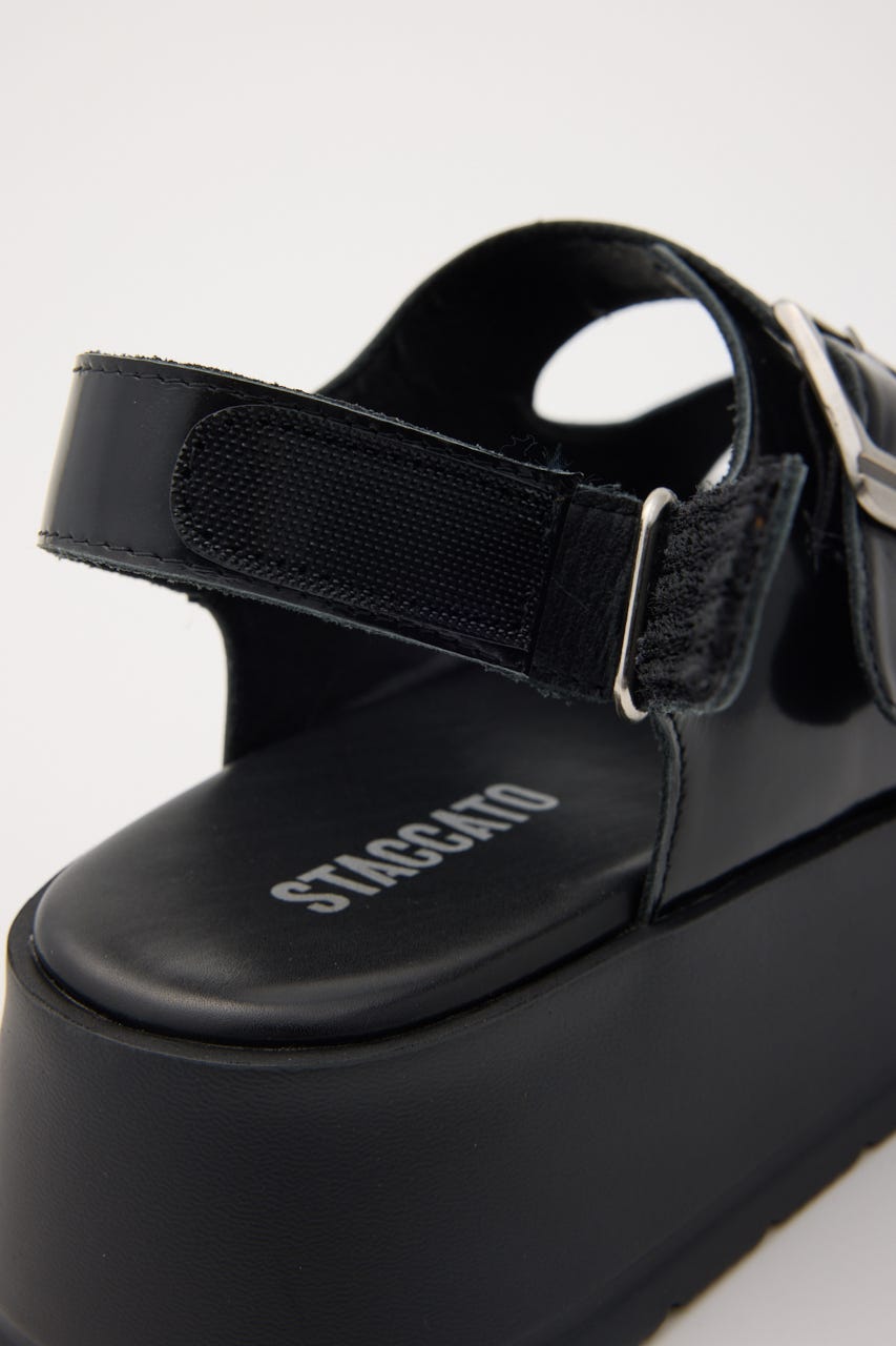 ロックライクプラットフォームサンダル BLK 23.0cm