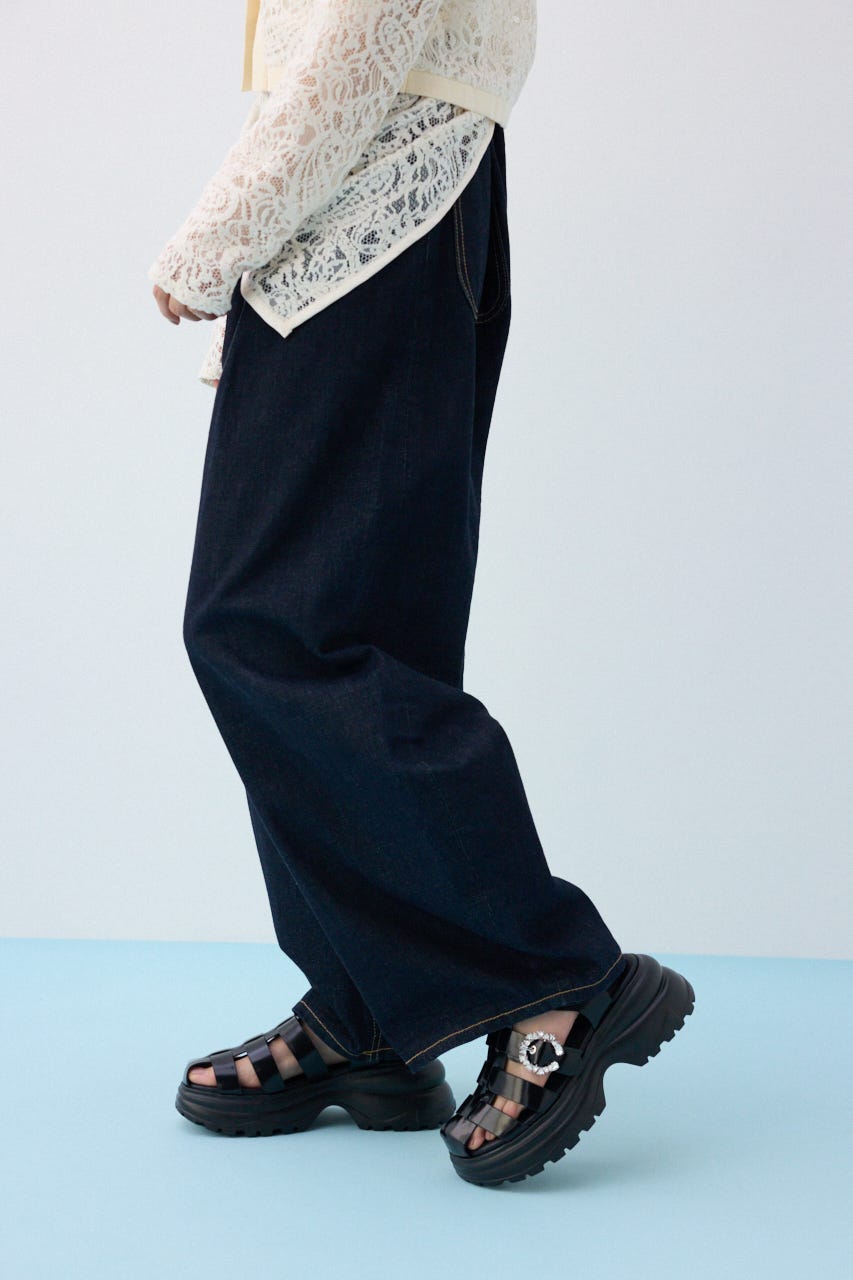 ムーングルカライトサンダル BLK 24.5cm