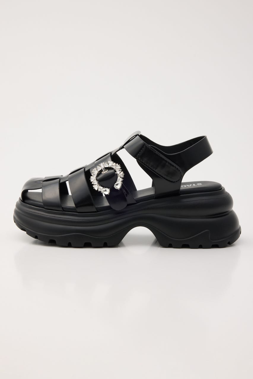 ムーングルカライトサンダル BLK 24.5cm