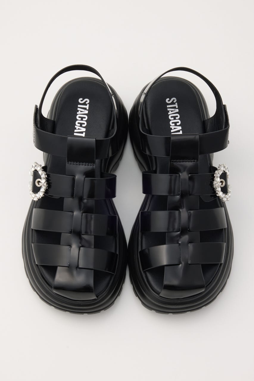 ムーングルカライトサンダル BLK 24.5cm