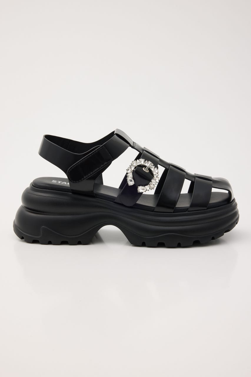 ムーングルカライトサンダル BLK 24.5cm