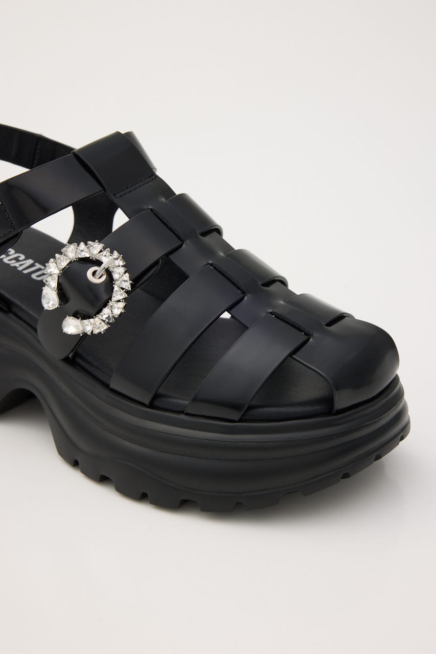 ムーングルカライトサンダル BLK 24.5cm