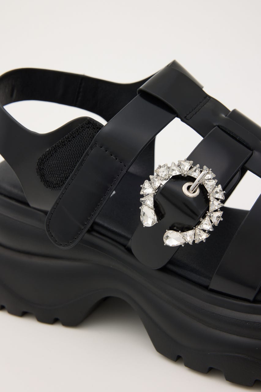 ムーングルカライトサンダル BLK 24.5cm