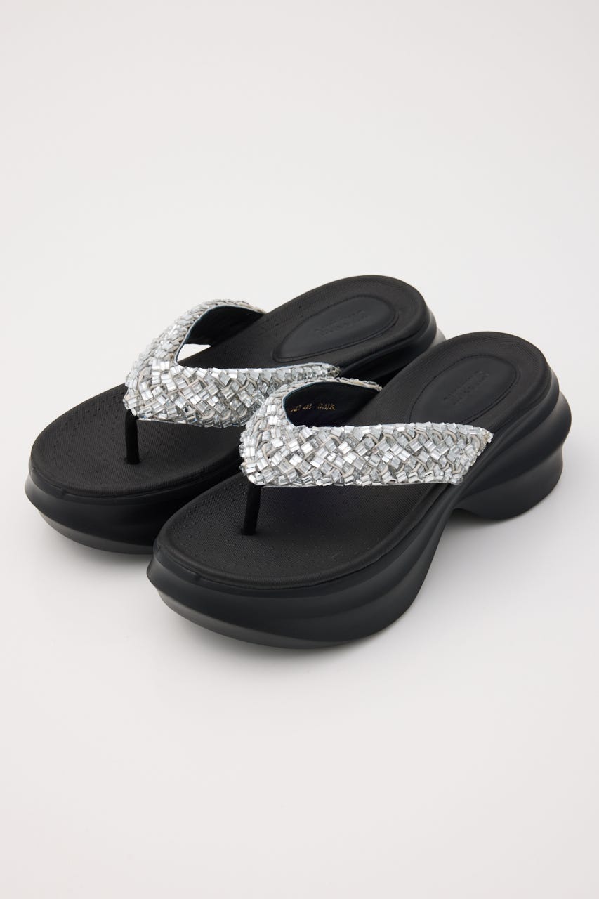 ジャスミントングサンダル BLK 22.0cm