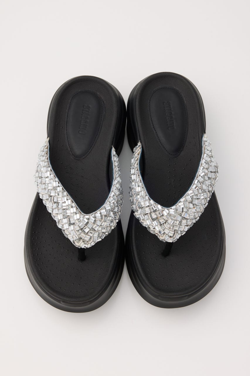 ジャスミントングサンダル BLK 22.0cm