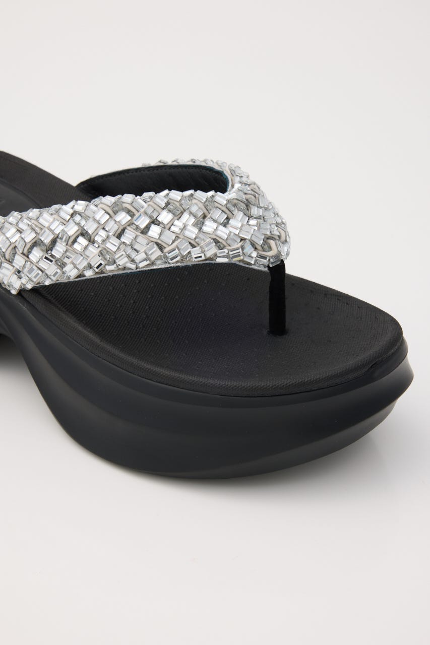 ジャスミントングサンダル BLK 22.0cm