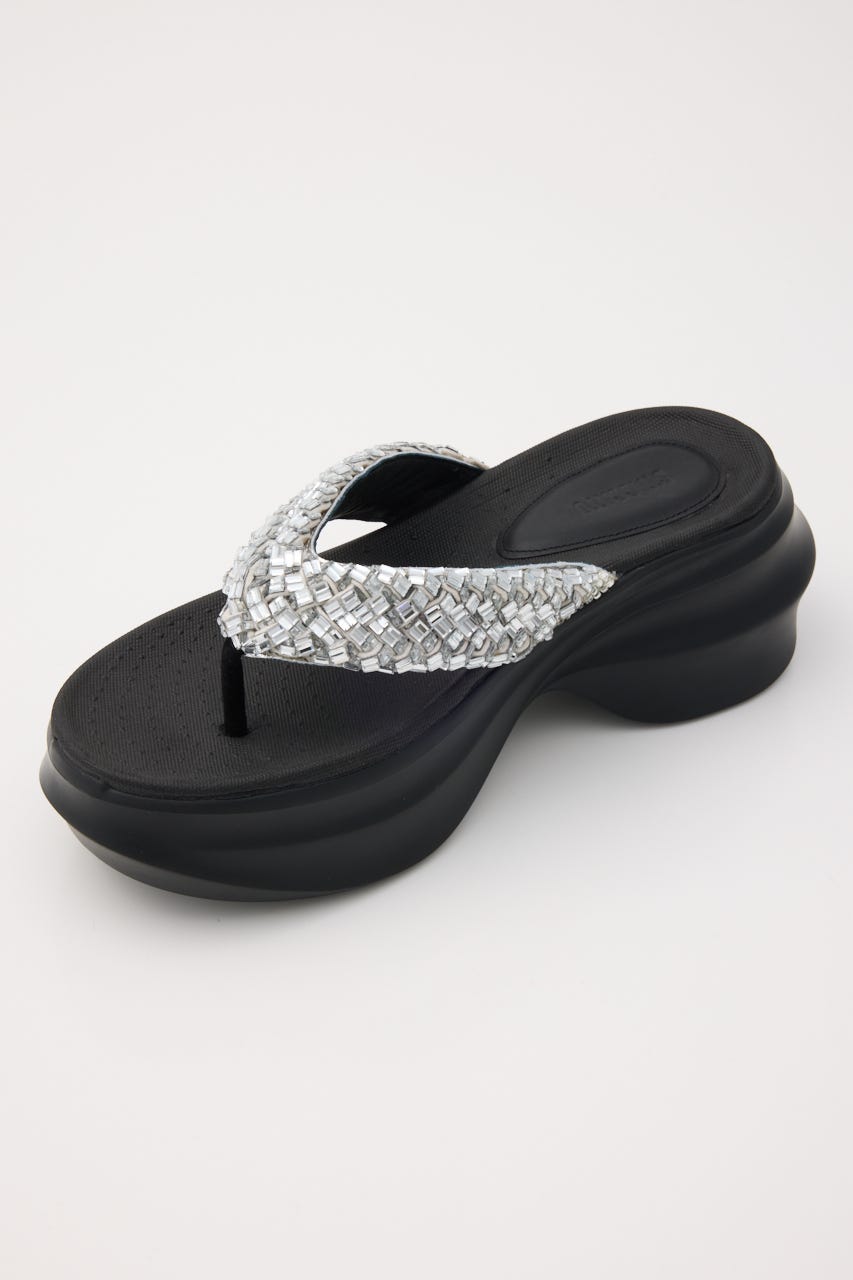 ジャスミントングサンダル BLK 22.0cm