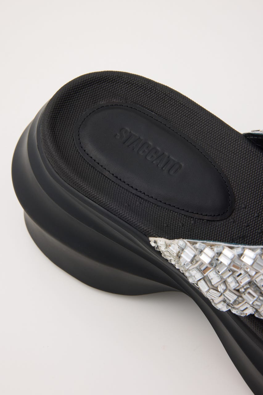 ジャスミントングサンダル BLK 22.0cm