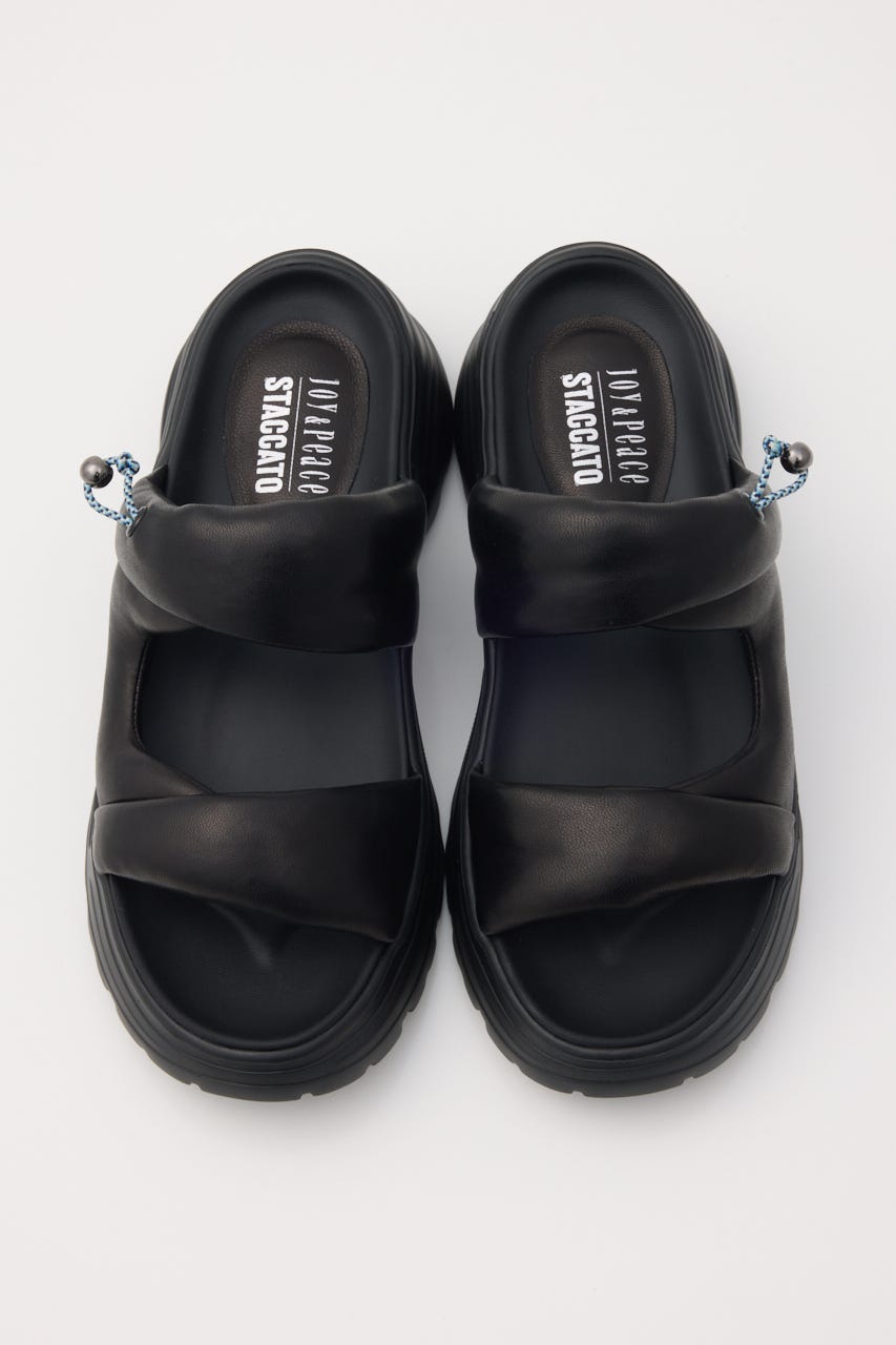 ハリスパッファーボリュームサンダル BLK 22.0cm