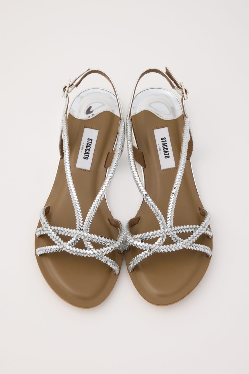 ジャスミンフラットサンダル SLV 23.0cm