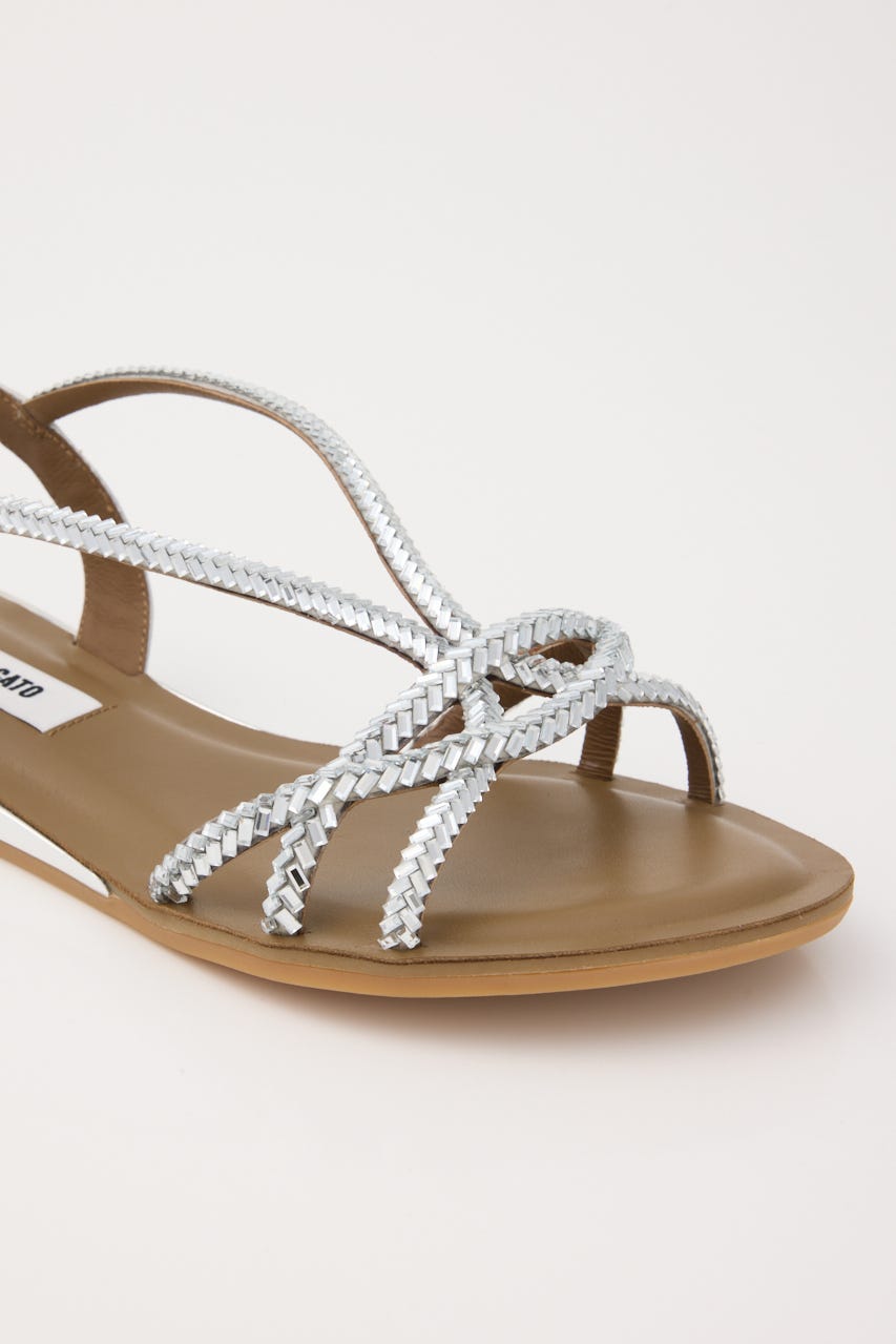 ジャスミンフラットサンダル SLV 23.0cm