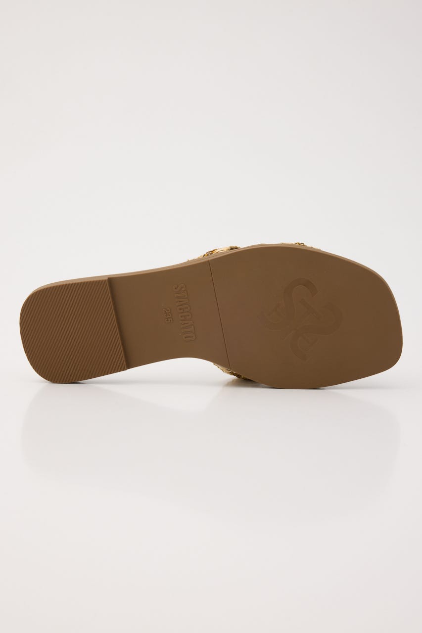 アーシャフラットサンダル 柄BEG 24.0cm