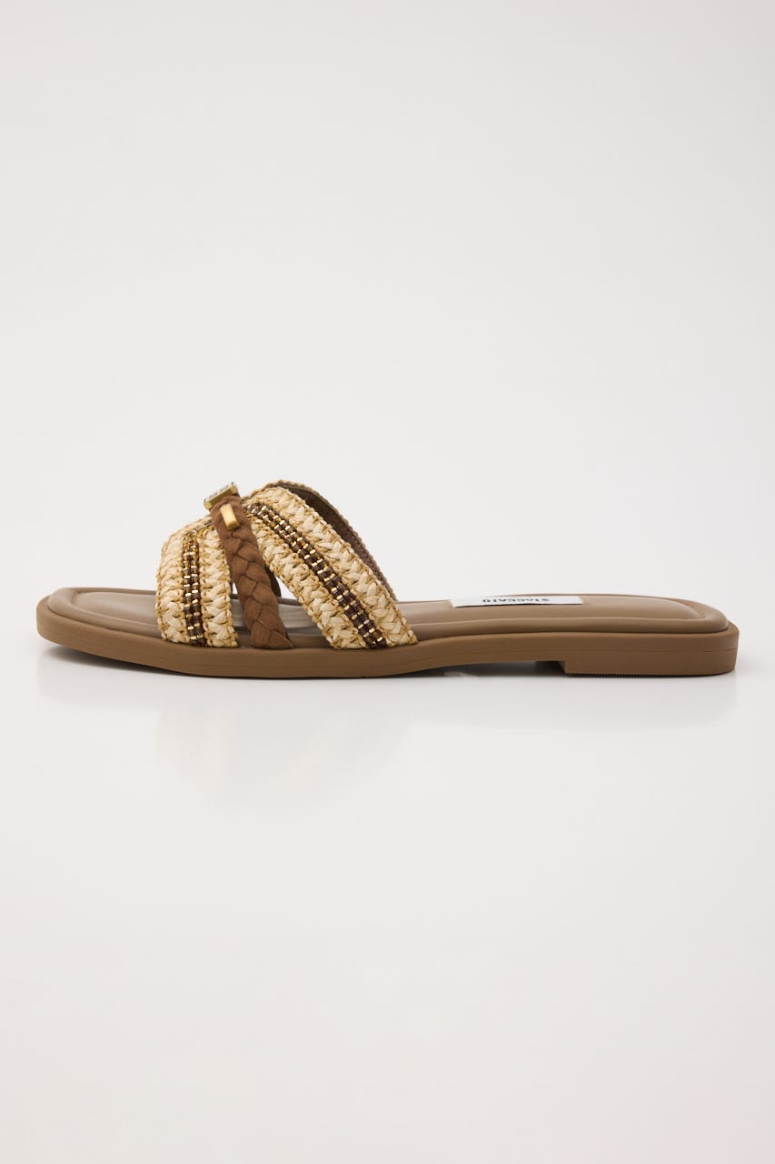 アーシャフラットサンダル 柄BEG 24.0cm