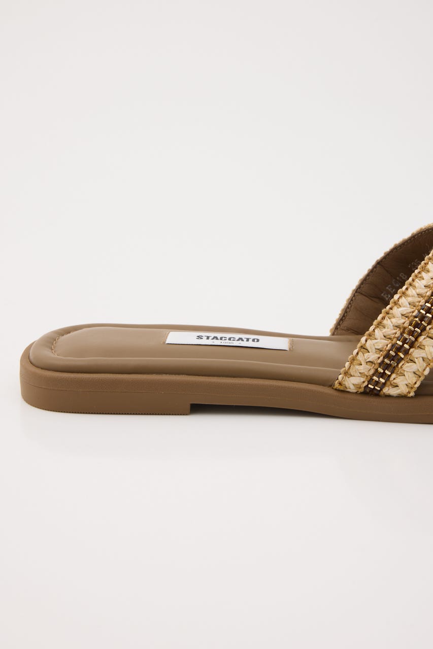 アーシャフラットサンダル 柄BEG 24.0cm