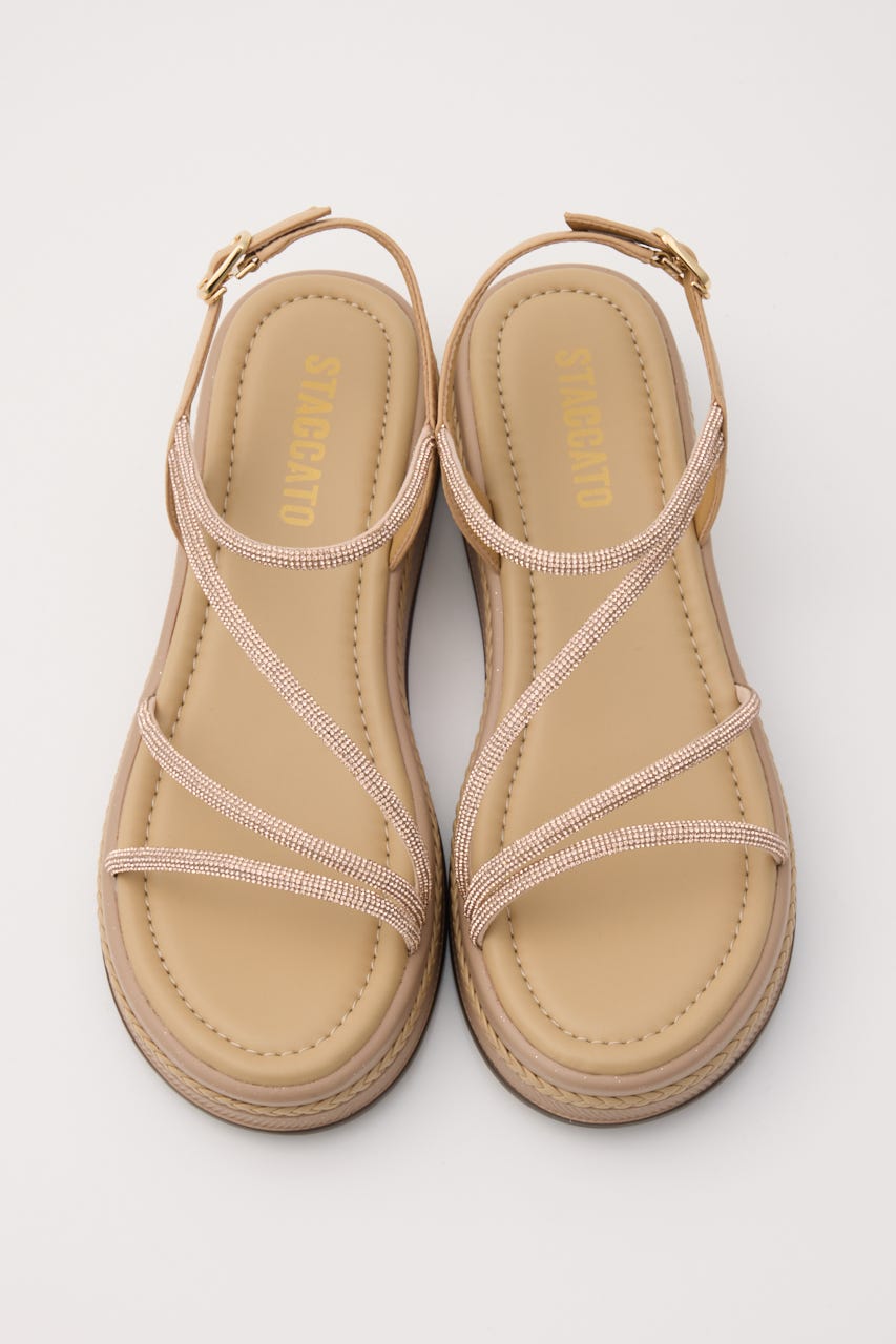 プルスコードプラットフォームサンダル P.GLD 22.0cm