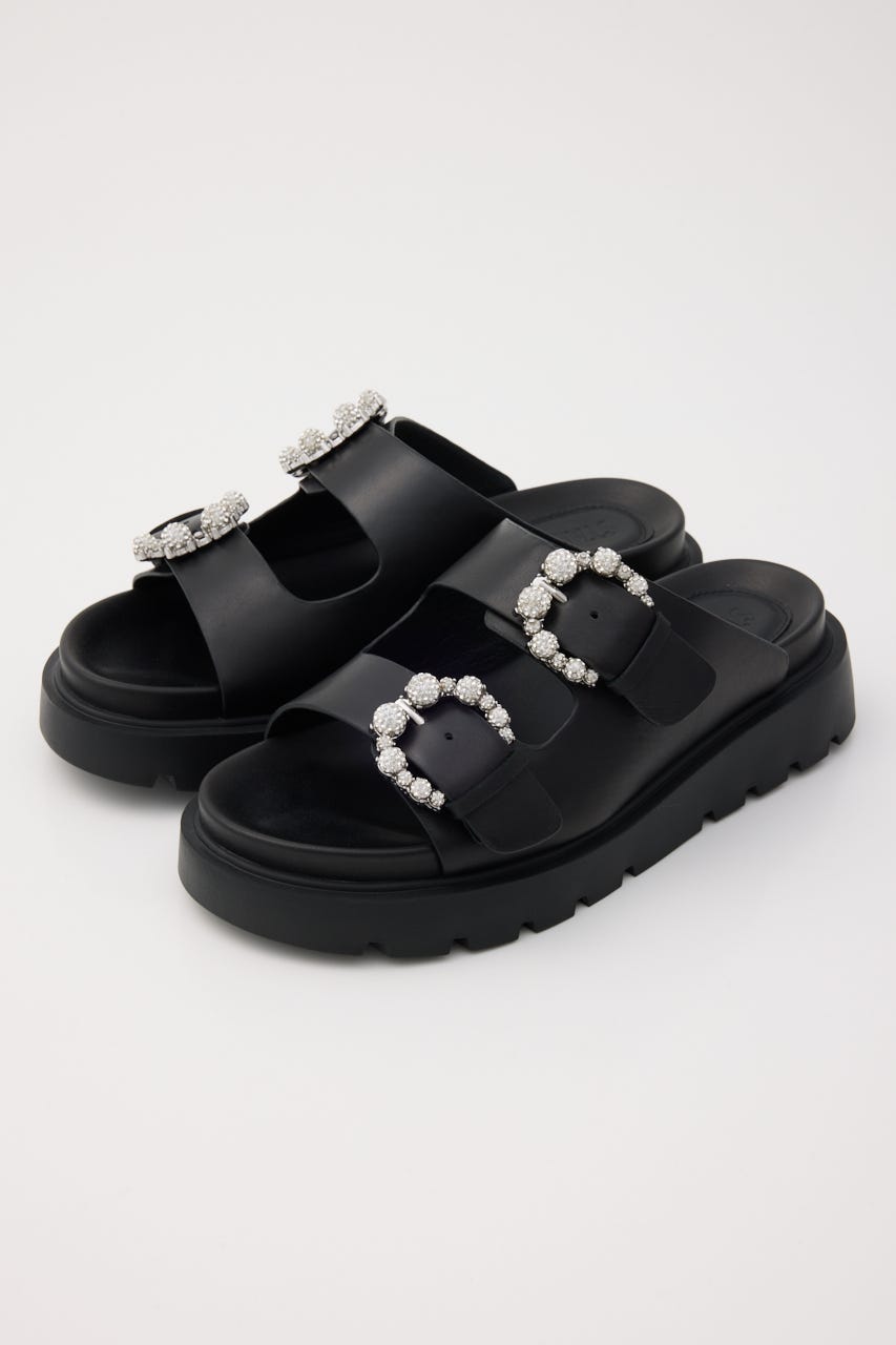 ピアスフィアコンフォートサンダル BLK 24.5cm