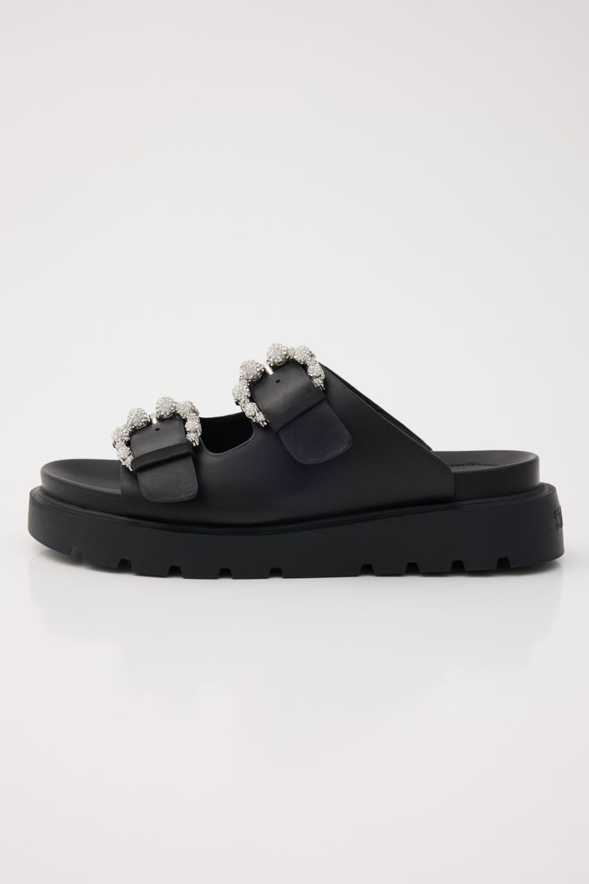 ピアスフィアコンフォートサンダル BLK 24.5cm