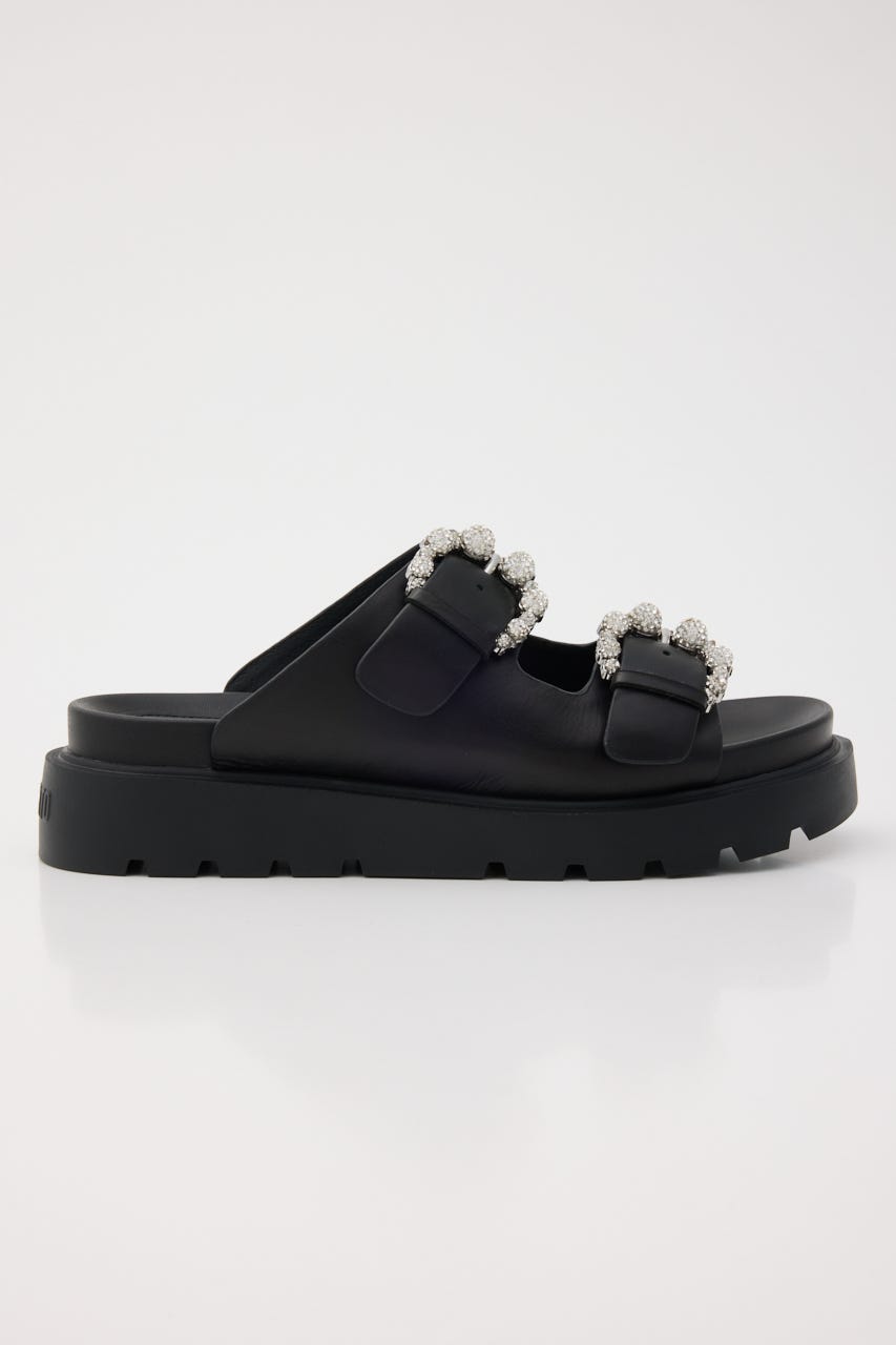 ピアスフィアコンフォートサンダル BLK 24.5cm