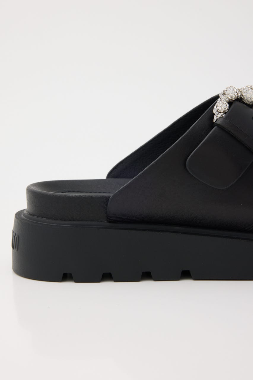 ピアスフィアコンフォートサンダル BLK 24.5cm