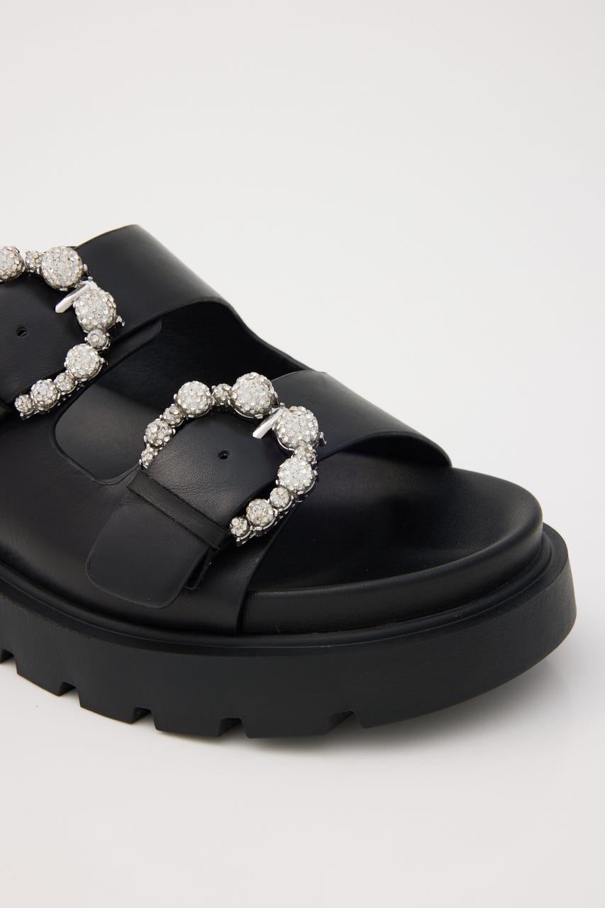 ピアスフィアコンフォートサンダル BLK 24.5cm