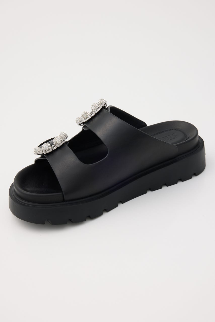 ピアスフィアコンフォートサンダル BLK 24.5cm